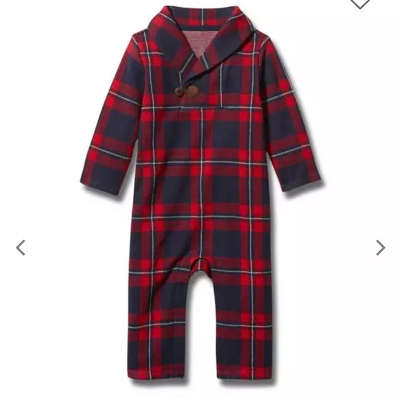Janie and Jack Other - Janie and Jack Christmas Plaid Baby Romper